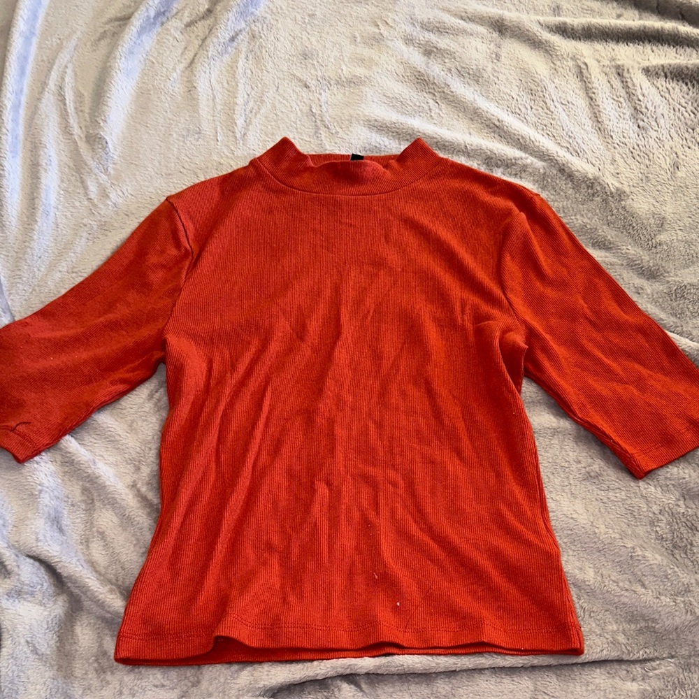 Burnt Orange Mock Neck Top